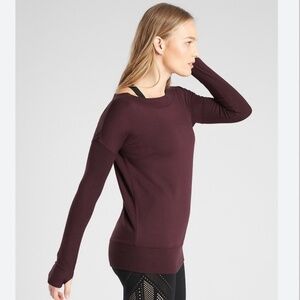 Athleta Studio Barre Sweatshirt Burgundy Sz S